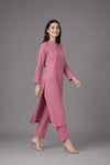 2 Piece V-Neck Buttoned Kurta Pants