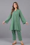 2Piece Embroidered V-Neck Kurta Trouser