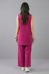 2 Piece Sleeveless Collar Shirt & Trouser