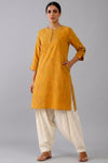 2 Piece Mustard Round Neck Kurta Palazzo