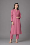 2 Piece V-Neck Buttoned Kurta Pants