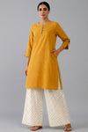 2 Piece Mustard Round Neck Kurta Palazzo