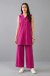 2 Piece Sleeveless Collar Shirt & Trouser