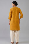 2 Piece Mustard Round Neck Kurta Palazzo