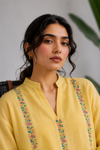 Butter Yellow 2-Piece Embroidered Kurta Set