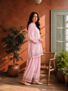 Pastel Pink 2-Piece Floral Embroidered Co-ord Set