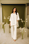 Ivory Ease 2-Piece Collared Co-Ord Set