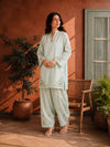 Mint Green 2-Piece Embroidered Kurti & Shalwar Set