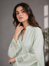 Mint Green 2-Piece Embroidered Kurti & Shalwar Set