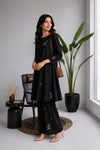Midnight Bloom 2-Piece Embroidered Kurti Set
